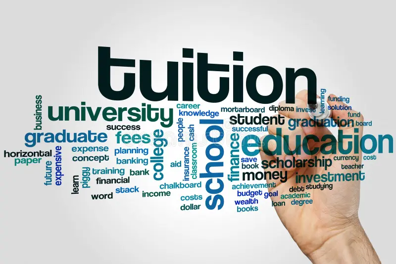 tuition-word-cloud-concept-grey-background-90881580
